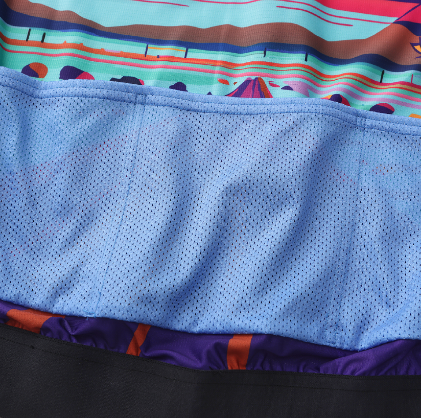 Unisex Printed Cycling Jersey-Blue