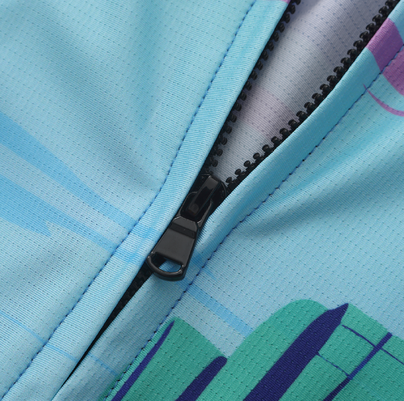 Unisex Printed Cycling Jersey-Blue