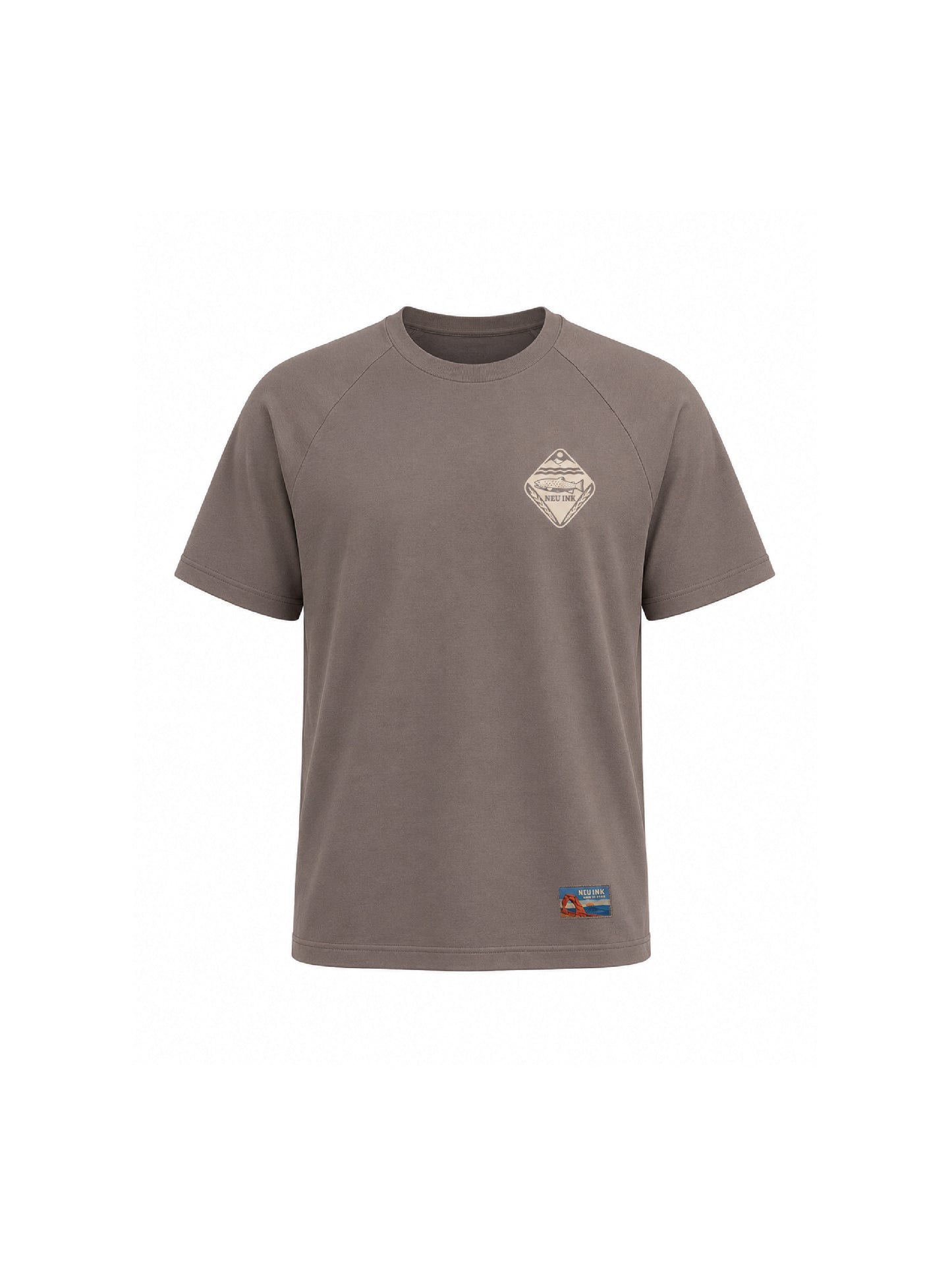 Kool Wool Series - "Fish Block Print" Women's Wide Fit Short Sleeve T-Shirt