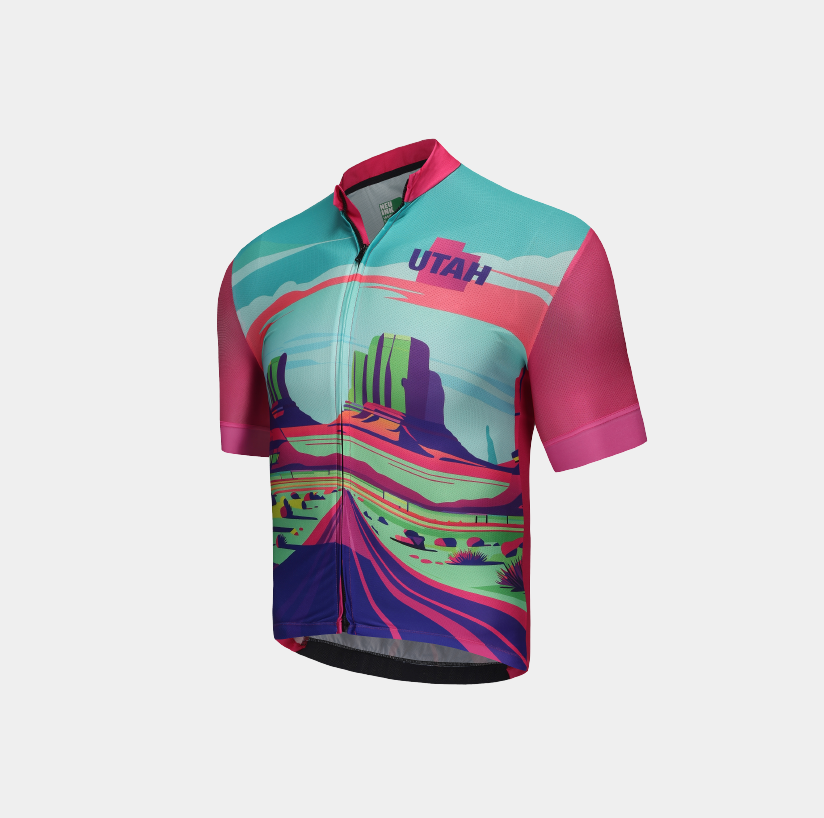 Unisex Printed Cycling Jersey-Bright