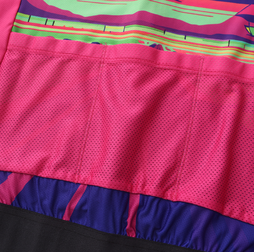 Unisex Printed Cycling Jersey-Bright