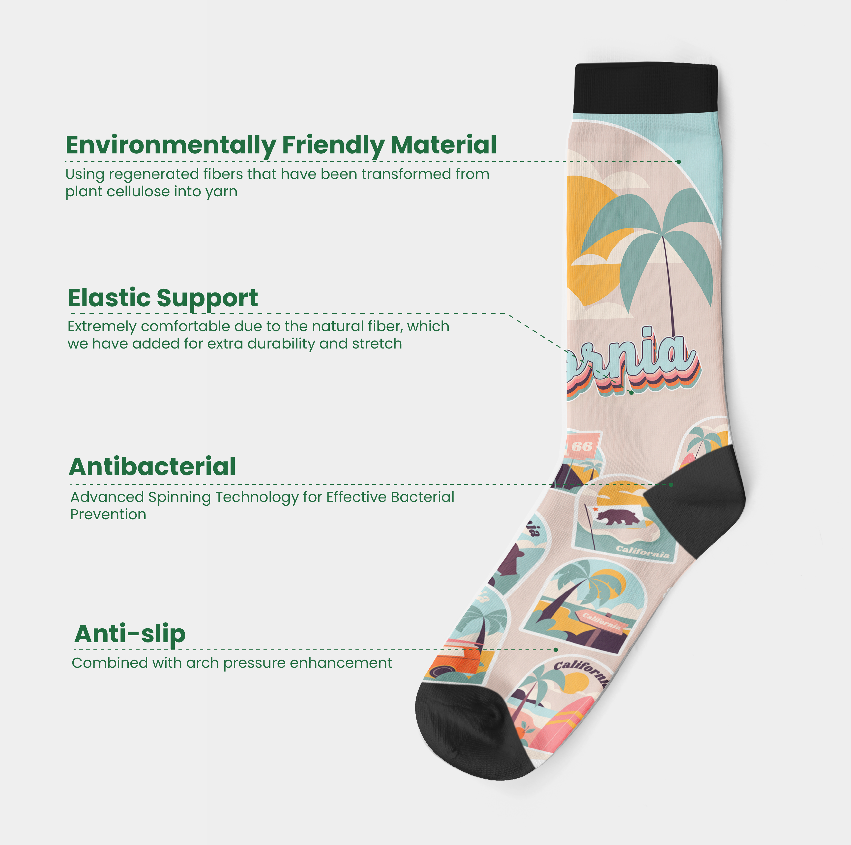 Califonia Crew Socks(9")