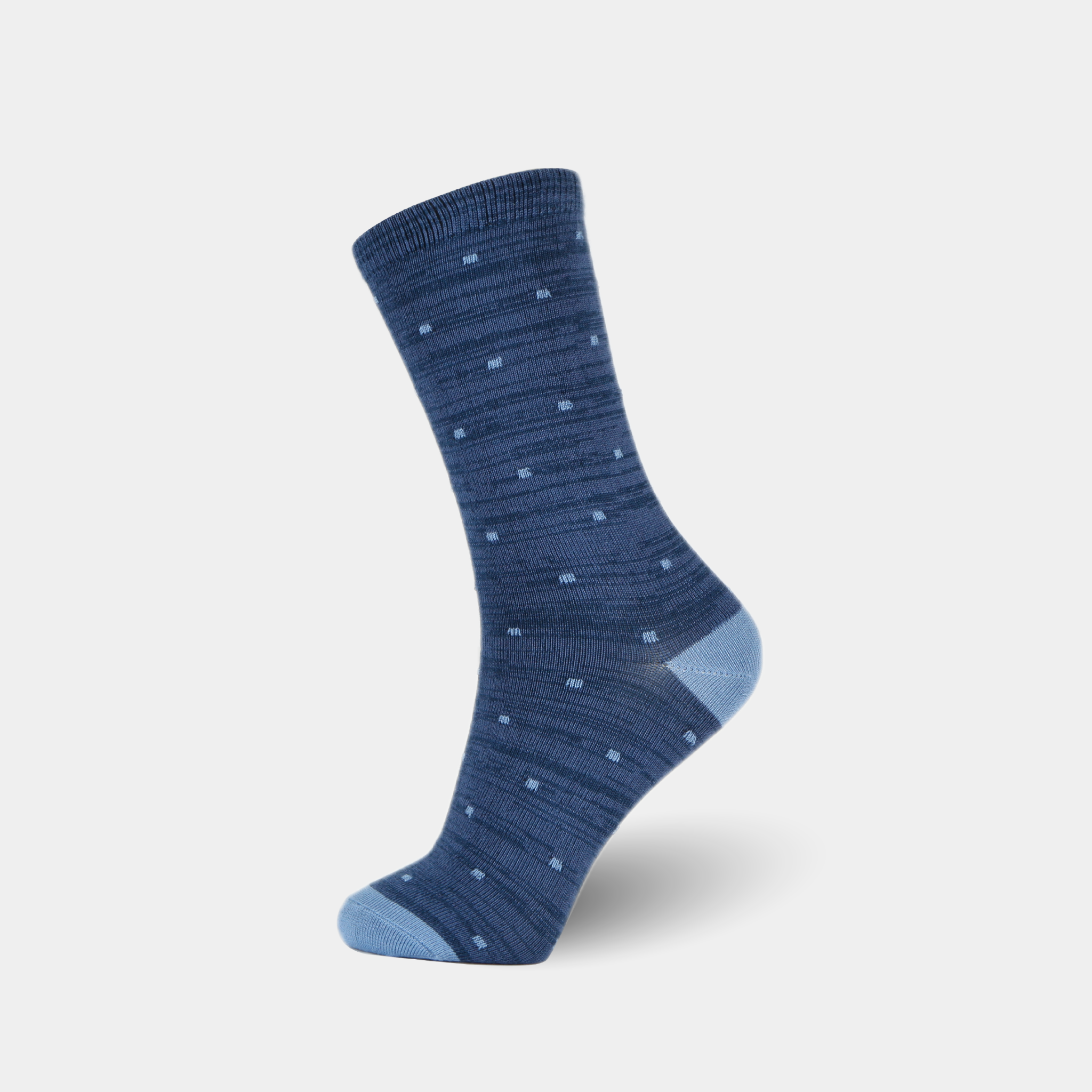 Blue dotted crew sock
