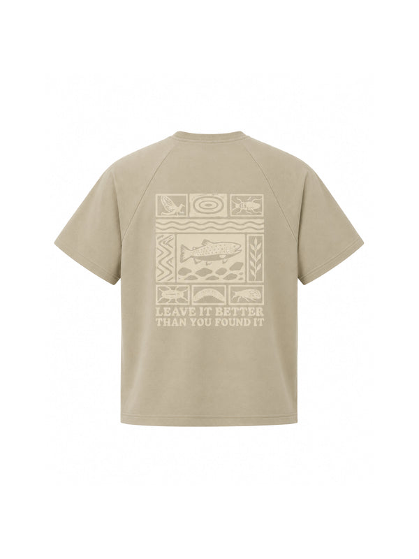 Kool Wool Series - "Fish Block Print" Women's Wide Fit Short Sleeve T-Shirt