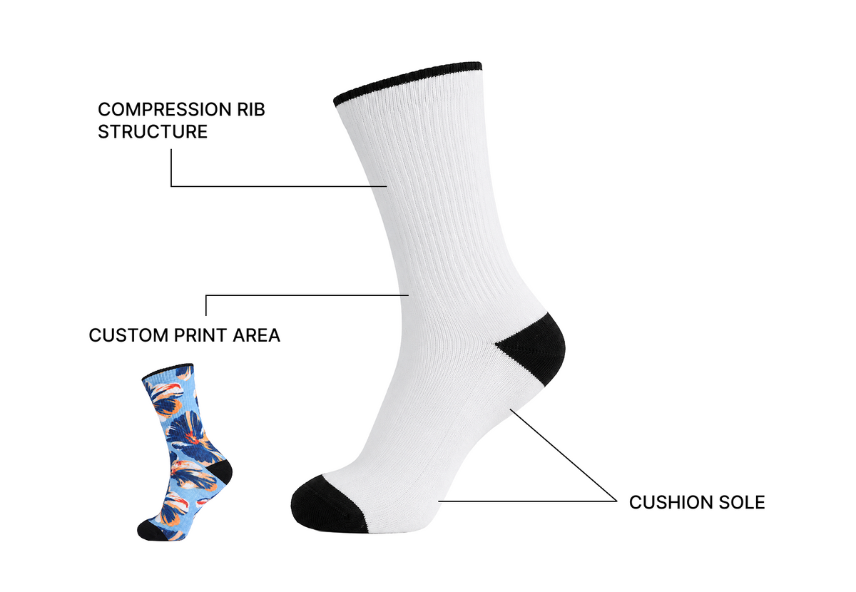 Everyday Crew Socks – Full-Color Print