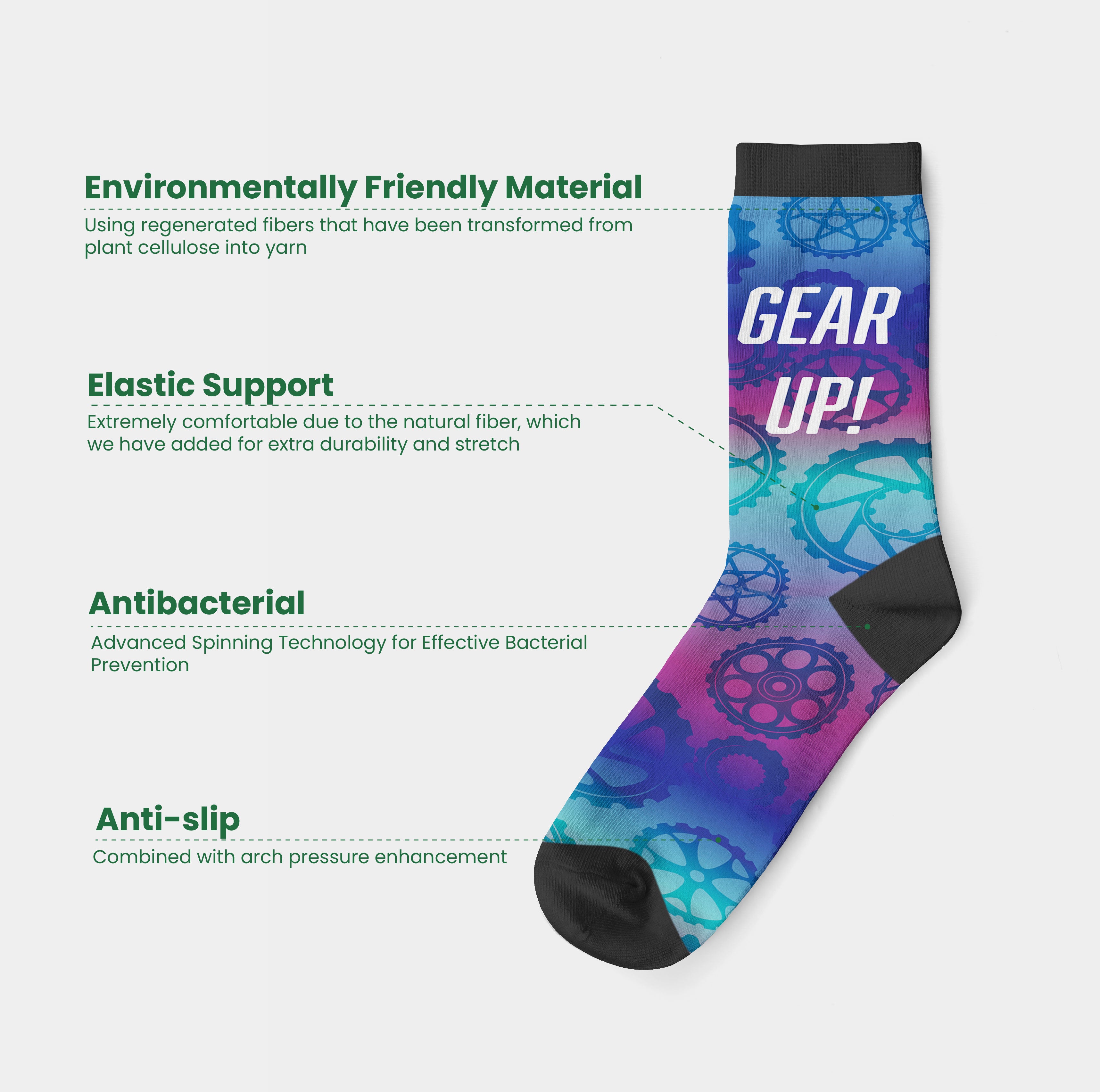 Gear Up Crew Socks (7")