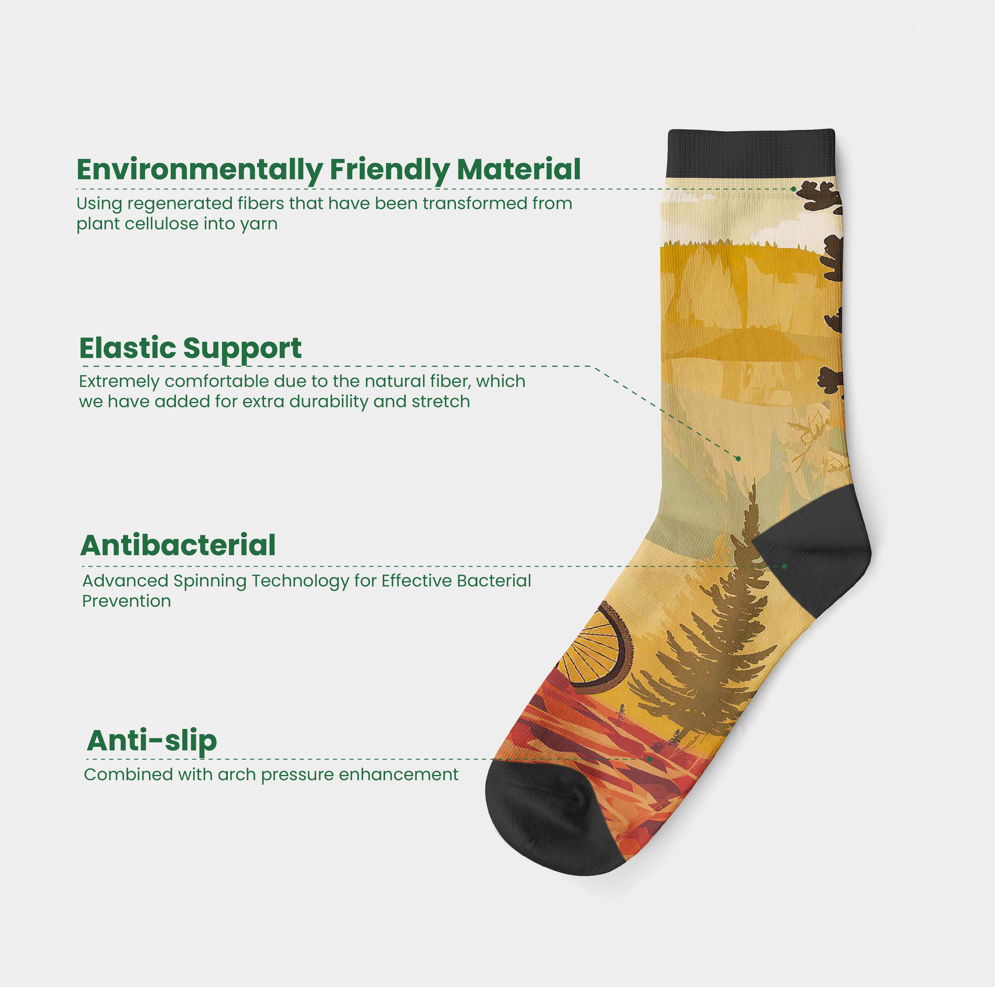 Utah Moab Crew Socks(7")