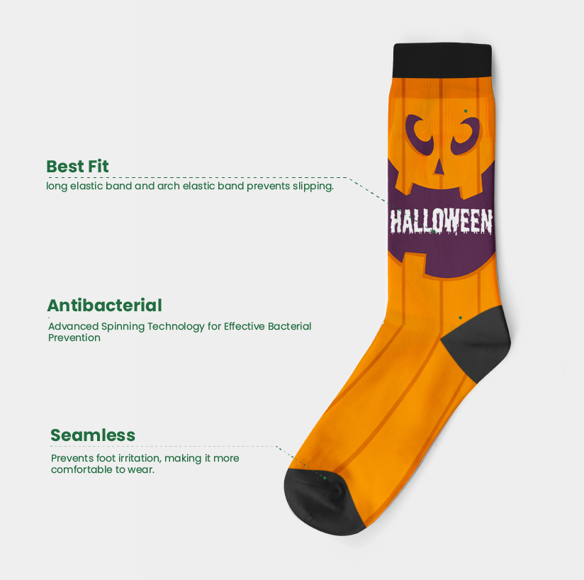 Pumpkin Crew Sock Crew Socks (9")