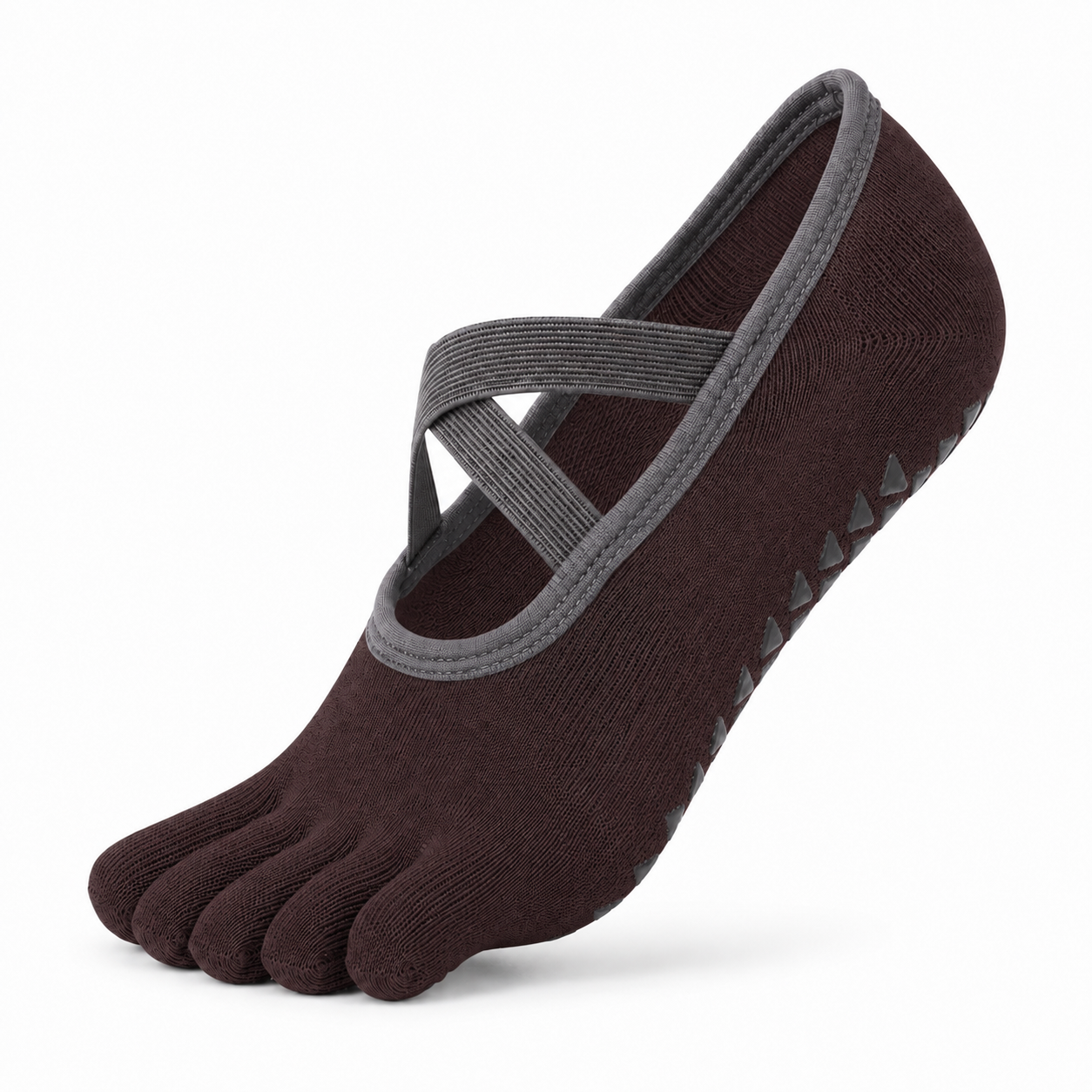 Women's Five-Toe Low Cut Grip Yoga Socks with Straps