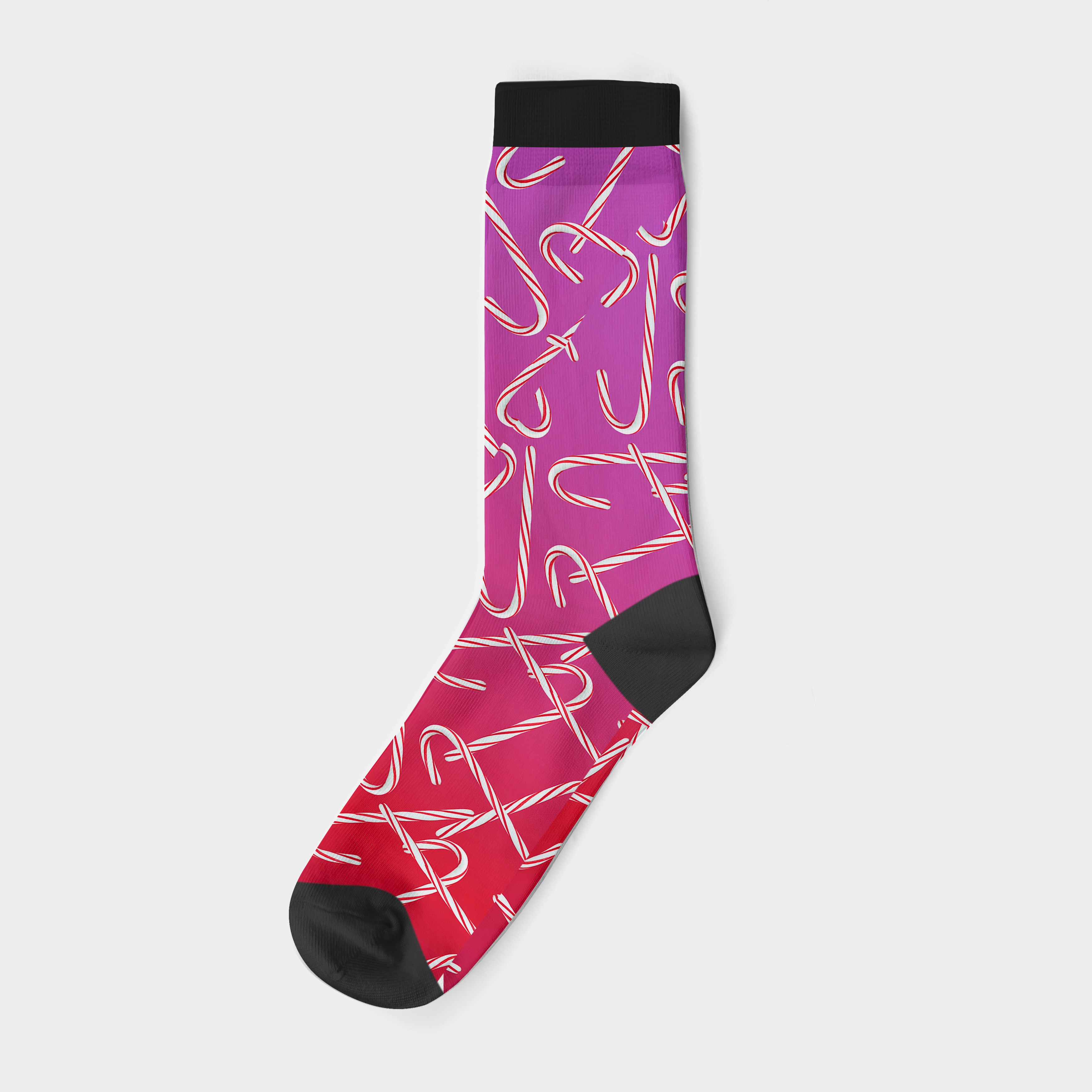 Candy Cane Gradient Crew Sock (9")