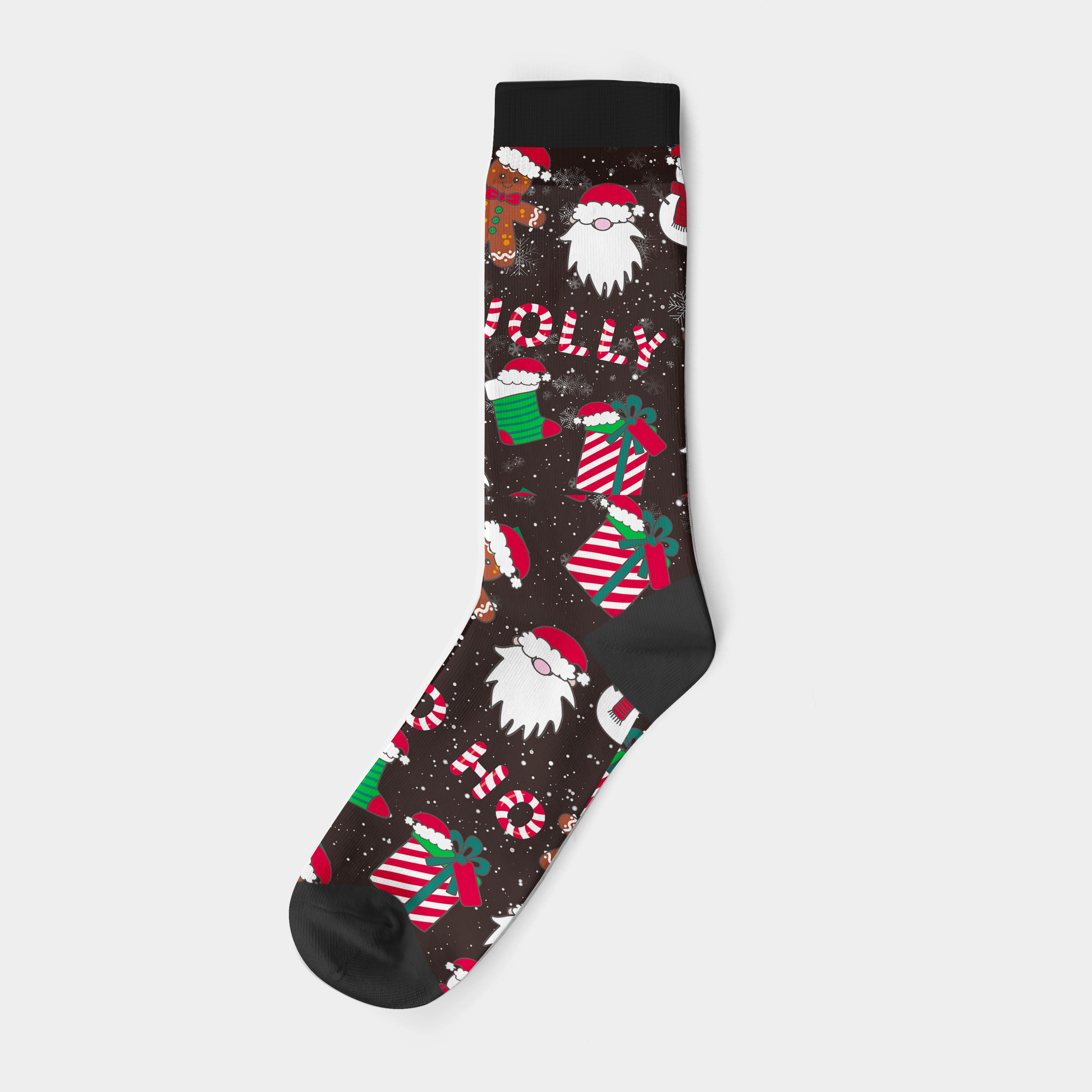 Happy Santa Hats Crew Sock (9")