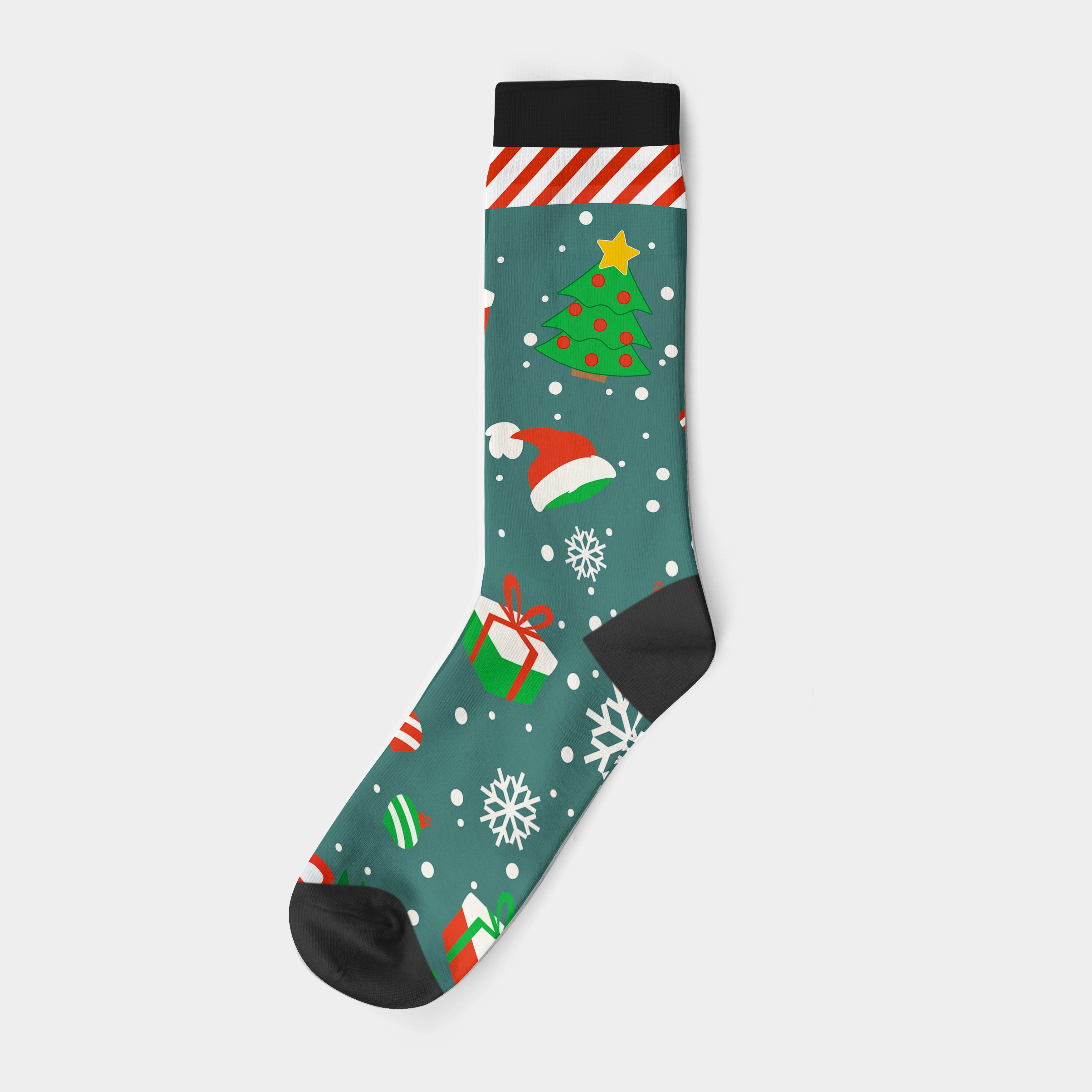 Christmas Theme Crew Sock (9")