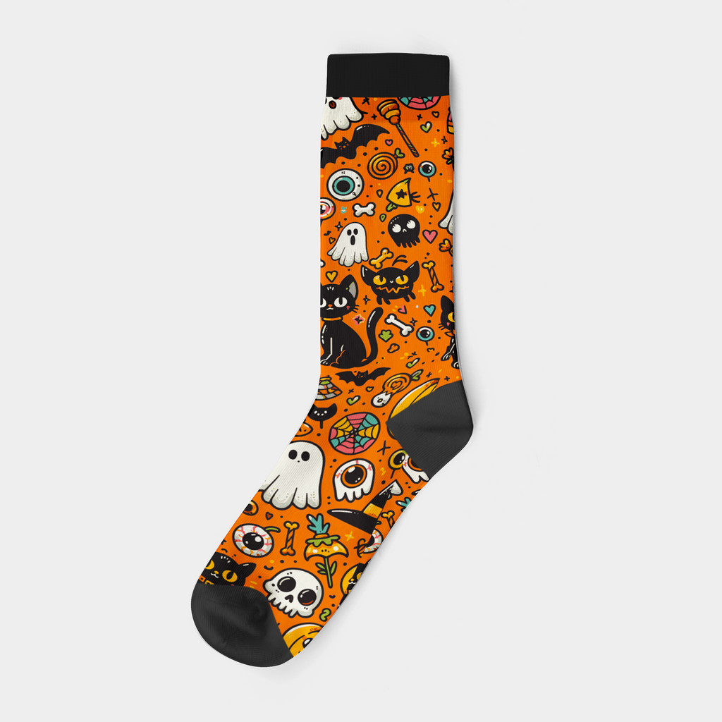 Pop Art Halloween Crew Sock (9")