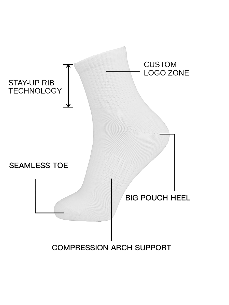 Everyday Quarter Socks - Embroidered