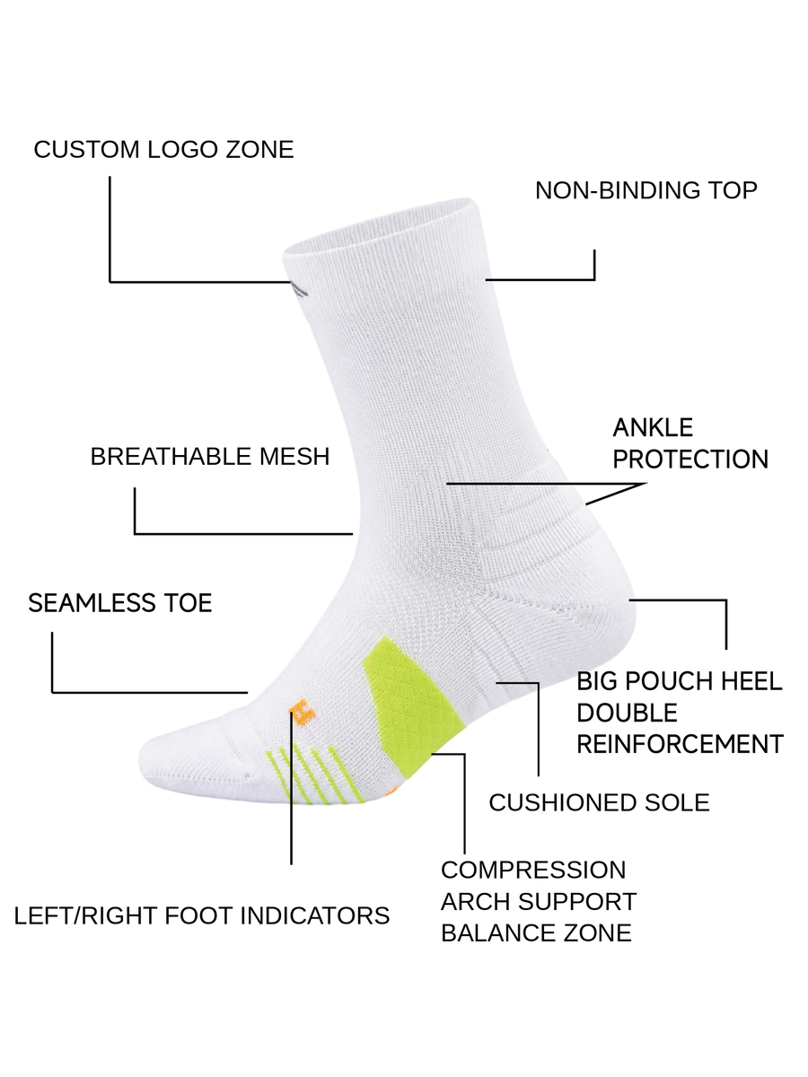 Stride Performance Crew Socks - Heat Transfer