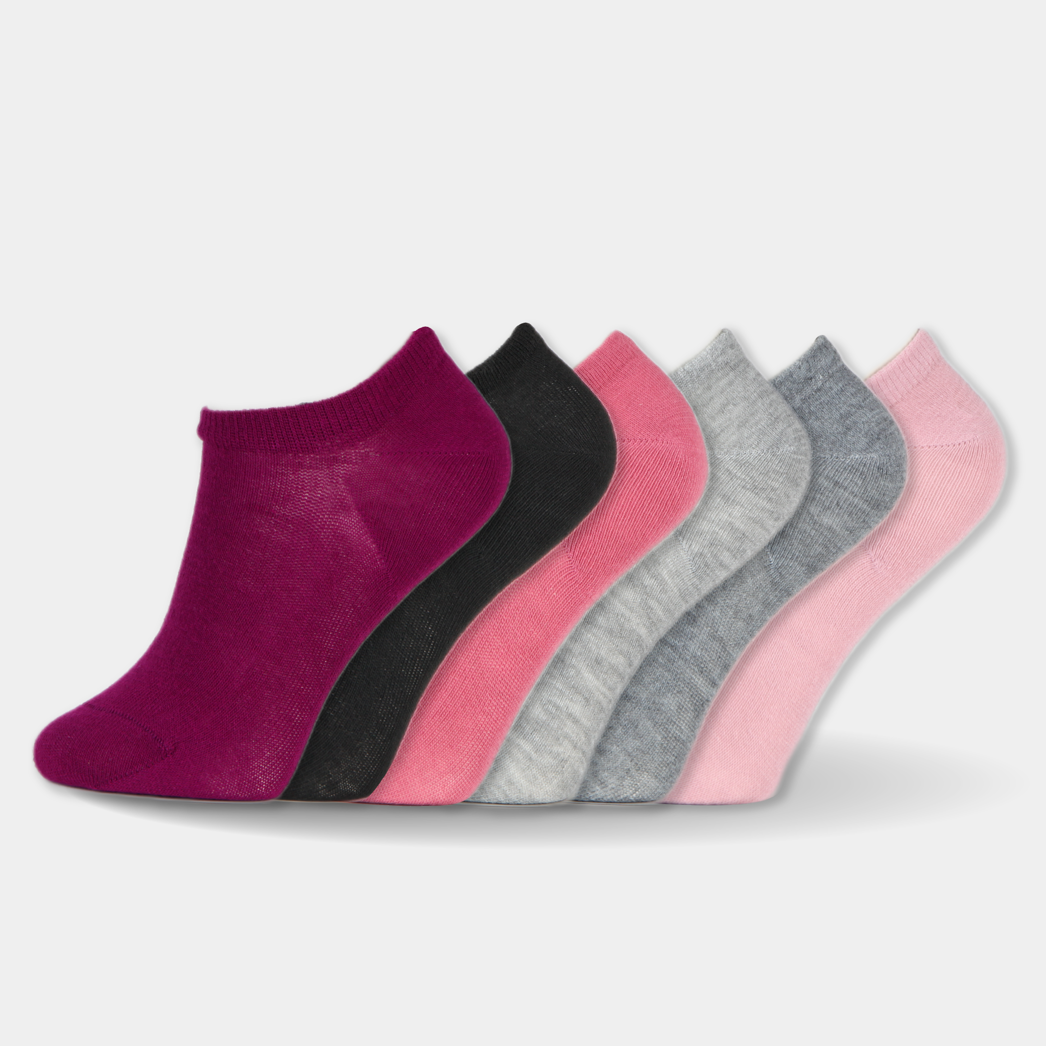 No Show Liner Socks - 6 Pairs Pack- PLUM