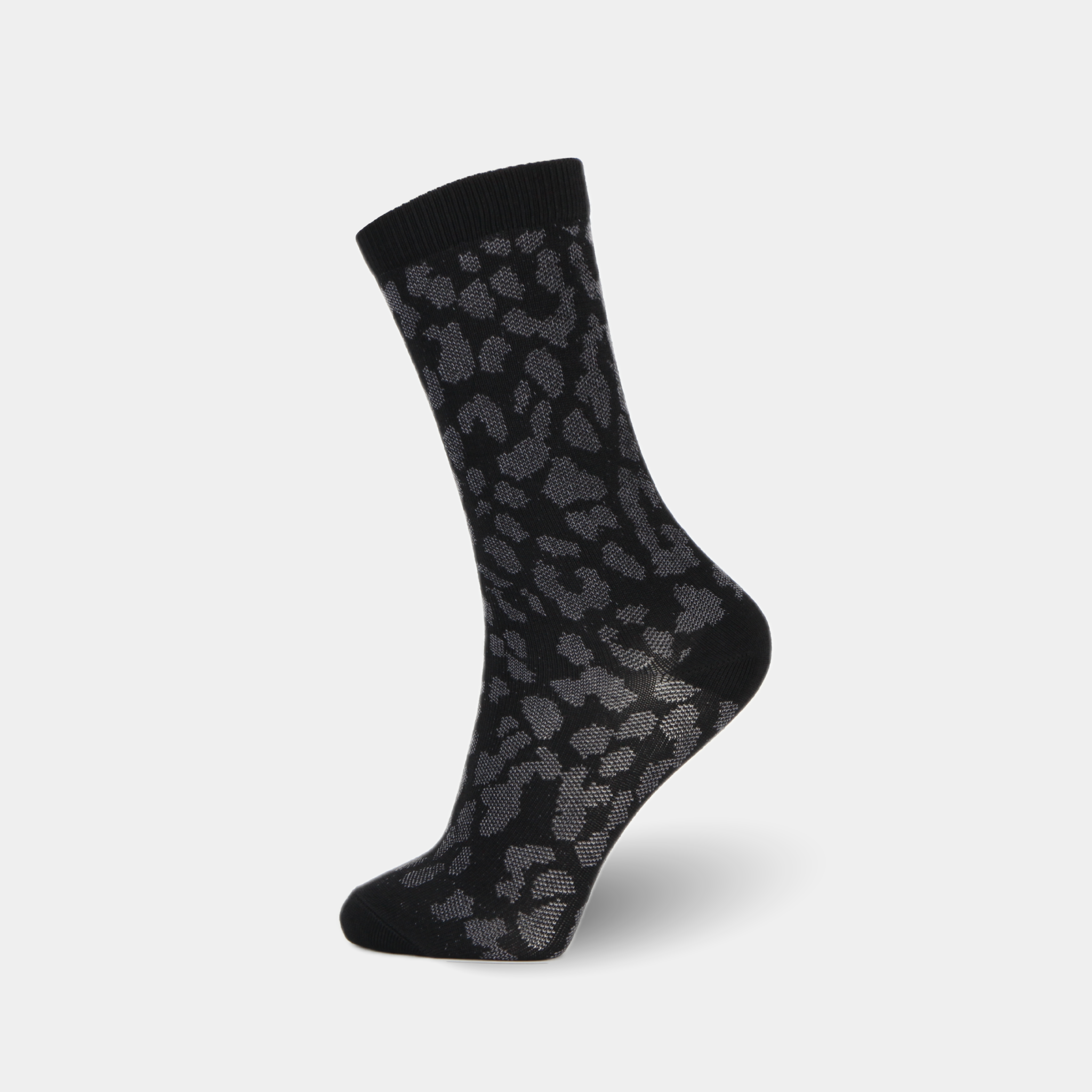 Crew 6 Pair Pack Ocelot Texture Assorted Colors-BLCK