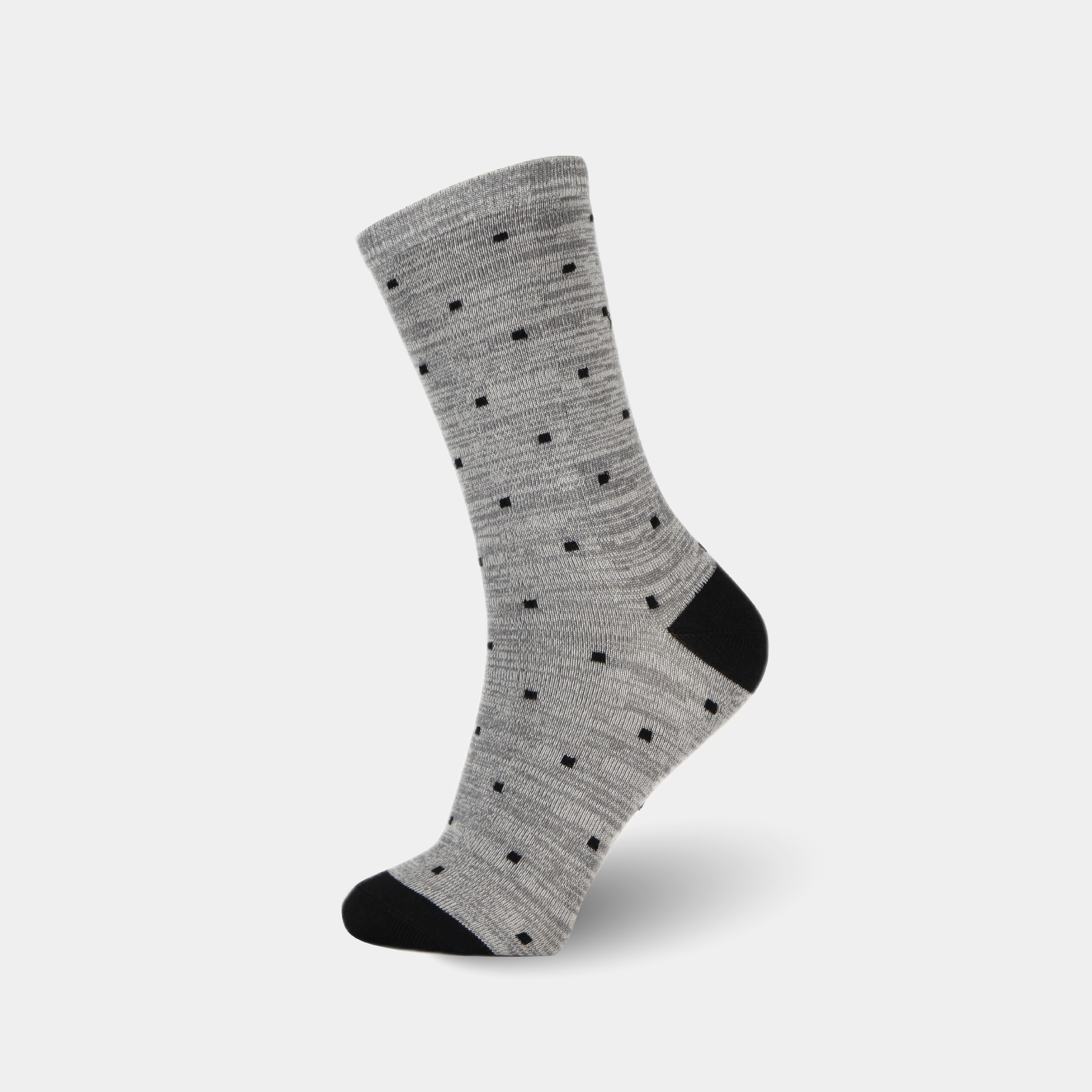 grey dotted crew sock