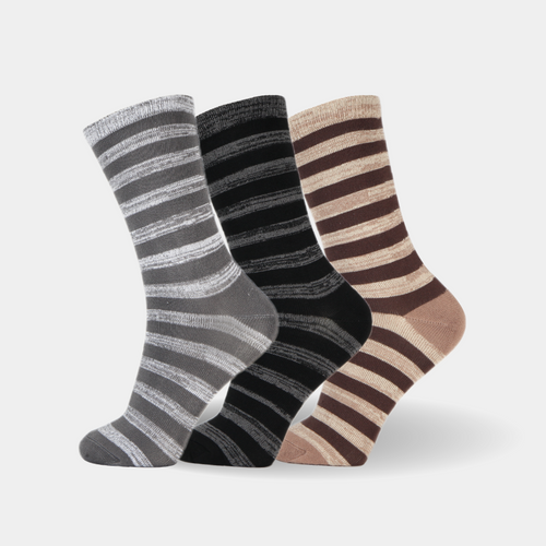 3 pairs striped crew sock