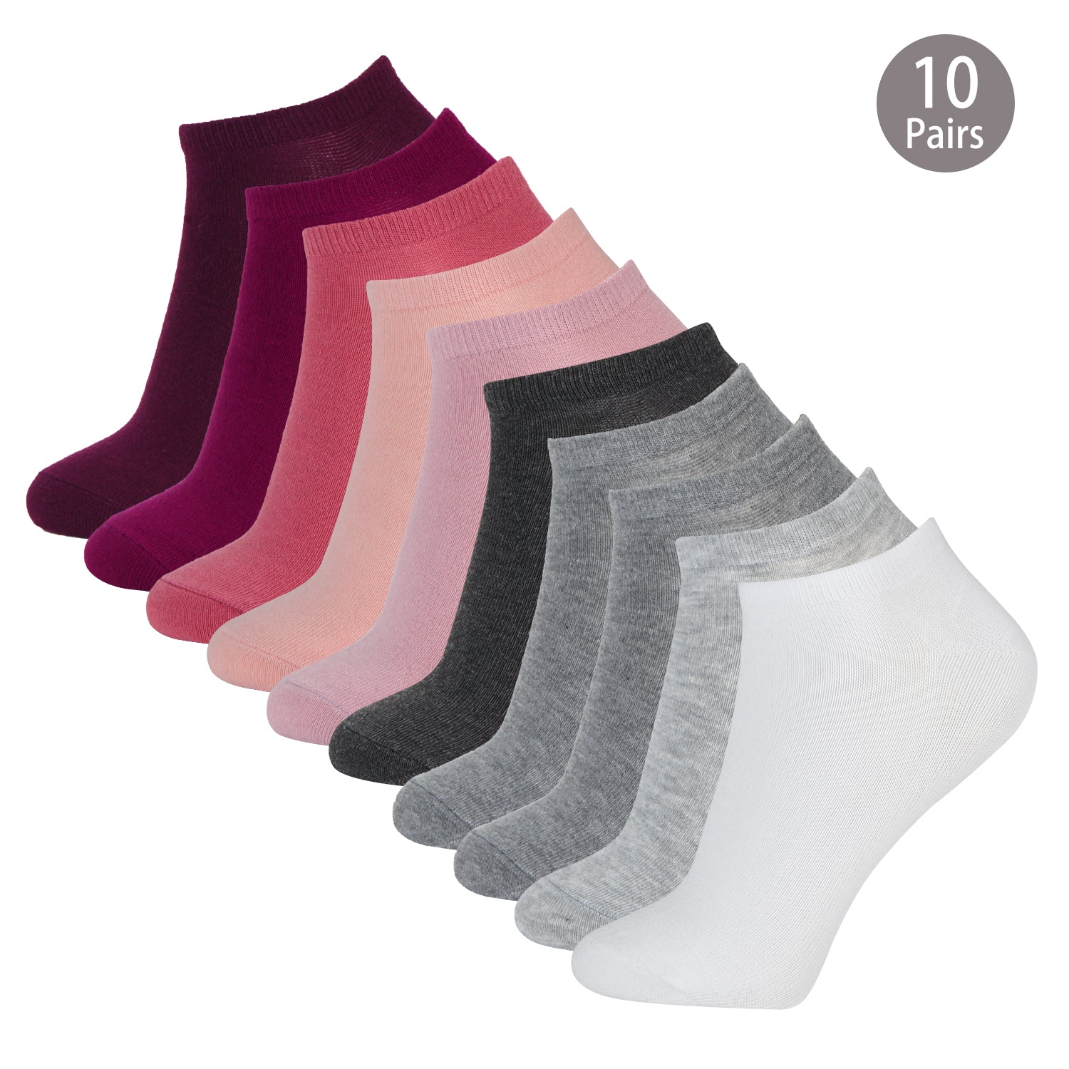 10 pairs ankle socks assorted colors